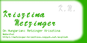 krisztina metzinger business card